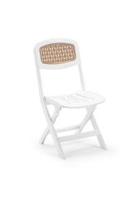 4 Adet Plastik Katlanır Beyaz Sandalye - 2530-4W