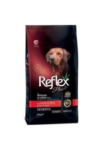 Reflex Plus Orta Ve Büyük Irk +7 Yaş Yetişkin Köpekler için Kuzulu ve Pirinçli Köpek Maması 15 Kg