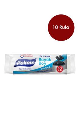 Polmix 10 Adet Büyük  Boy 65 x 80 cm Çöp Torbası - P103-10