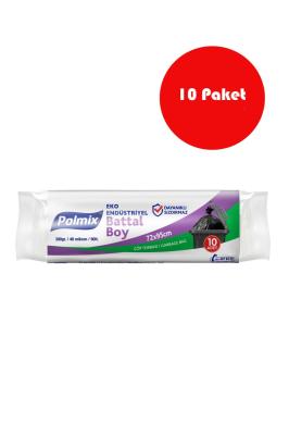 Polmix 10 Adet Eko Endüstriyel Battal  Boy  72 x 95 cm Çöp Torbası - P302-10