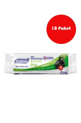 Polmix 10 Adet Eko Endüstriyel Battal  Boy  75 x 90 cm Çöp Torbası - P301-10