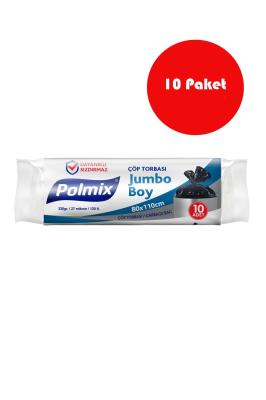 Polmix 10 Adet Jumbo  Boy  80 x 110 cm Çöp Torbası - P105-10