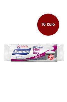 Polmix 10 Adet Mini Boy Şeffaf 40 x 50 cm Çöp Torbası - P101-10
