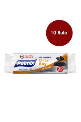 Polmix 10 Adet Orta Boy 55 x 60 cm Çöp Torbası - P102-10