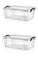 2 Adet 22 Litre  Dikdörtgen Multi Box Saklama Kutusu - E-506-2