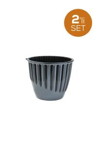 2 Adet 3 Litre  Plastik Piyano Saksı - PYN5