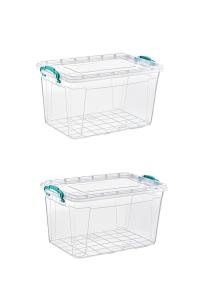 2 Adet 30 Litre Dikdörtgen Multi Box Saklama Kutusu - E-508-2