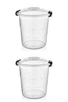 2 Adet 65 Litre Şeffaf Plastik Bakliyat Kovası 1112_92_2