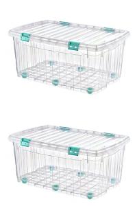 2 Adet 90 Litre Mega Multi Box Şeffaf Saklama Kutusu - E-520-2