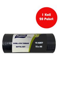 20 Adet  Battal Boy Evsel Atık Torbası 72x95 cm - P134