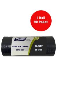 20 Adet  Orta Boy Evsel Atık Torbası 55x60 cm - P135