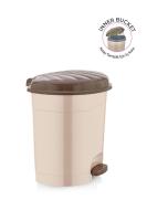 20 Litre Pedallı İç Kovalı Plastik Bej Çöp Kovası - 4150_03