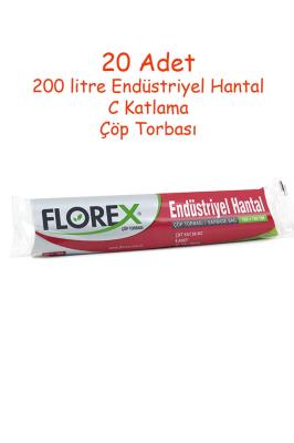 20 Rulo Florex Endüstriyel Mavi Hantal Çöp Torbası C Katlama  - 508B