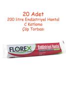 20 Rulo Florex Endüstriyel Siyah Hantal Çöp Torbası C Katlama  - 508B