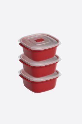 3'lü 2000 ml Kare Heat'N Go Saklama kabı