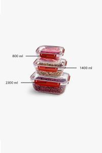 3'lü Master Dikdörtgen Set (800,1400,2300 ml) - 30818