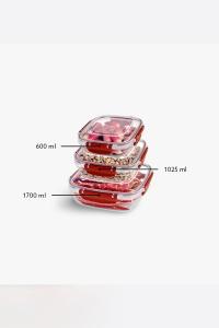 3'lü Master Kare Set(600,1025,1700 ml) - 30826