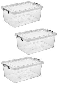 3 Adet  20 Litre Eco Petek Şeffaf Plastik Saklama Kutusu -1141_06