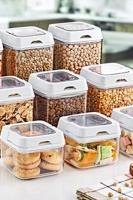3 Adet 0,5 Litre Kilitli Kare Kristal Saklama Kabı EP-141