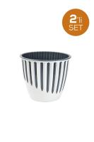 2 Adet 1,4 Litre  Plastik Piyano Saksı - PYN3