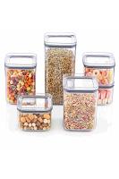 3 Adet 1 litre Kare Kristal Saklama Kabı - EP-146-3