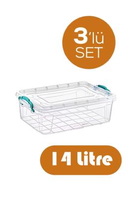 3 Adet 14 Litre Sığ Multi Box - E-495-3