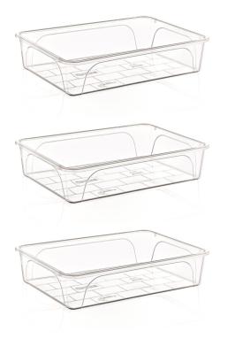 3 Adet 7,5 Litre Plastik Şeffaf  Peynir Küveti - 1234-3