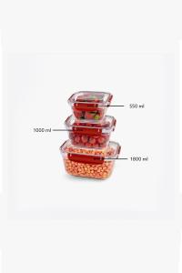 3 Parça Master Dikdörtgen Set (550-1000-1800 ml) - 30866