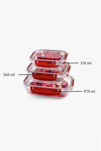 3 Parça Master Sızdırmaz Dikdörtgen Set (310-565-975 ml)- 30886