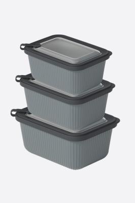 3 Parça MicroLine Dikdörtgen Set ( 600-1100-1800 ml )- 30946