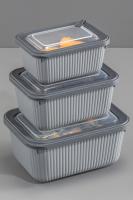 3 Parça MicroLine Dikdörtgen Set ( 600-1100-1800 ml )- 30946