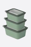3 Parça MicroLine Dikdörtgen Set ( 600-1100-1800 ml )- 30946