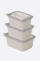 3 Parça MicroLine Dikdörtgen Set ( 600-1100-1800 ml )- 30946