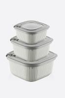 3 Parça MicroLine Saklama Kabı Seti ( 600-1100-1800 ml ) - 30906