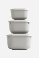 3 Parça Snap Lid Kare Set (600-1100-1800 ml)- 30917