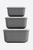 3 Parça Snap Lid Line Dikdörtgen Set (600-1100-1800 ml)- 30947