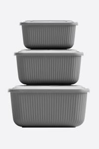 3 Parça Snap Lid Line Dikdörtgen Set (600-1100-1800 ml)- 30947