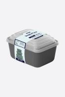 3 Parça Snap Lid Line Dikdörtgen Set (600-1100-1800 ml)- 30947