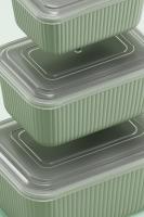 3 Parça Snap Lid Line Dikdörtgen Set (600-1100-1800 ml)- 30947