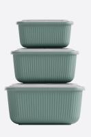 3 Parça Snap Lid Line Dikdörtgen Set (600-1100-1800 ml)- 30947