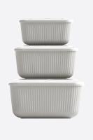 3 Parça Snap Lid Line Dikdörtgen Set (600-1100-1800 ml)- 30947