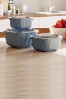 3 Parça Snap Lid Line Kare Set (600-1100-1800 ml)- 30907