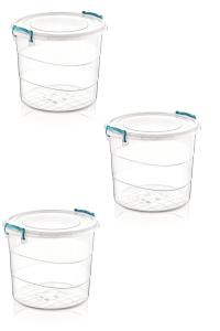 3 Adet Yuvarlak Multi Box Saklama Kabı (7 Lt) 2037