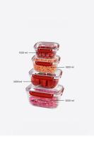 4 Parça Master Dikdörtgen Set (1000-1800-3000-5000 ml) - 30869