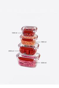 4 Parça Master Dikdörtgen Set (1000-1800-3000-5000 ml) - 30869