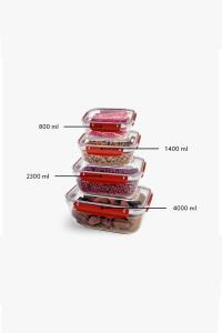 4 Parça Master Dikdörtgen Set (800-1400-2300-4000 ml) - 30882