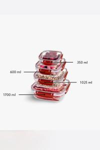 4 Parça Master Kare Set (350-600-1025-1700 ml) - 30827