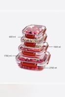 4 Parça Master Kare Set (600-1025-1700-2700 ml) - 30880