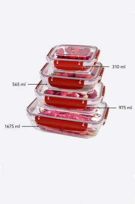 4 Parça Master Sızdırmaz Dikdörtgen Set (310-565-975-1675 ml) - 30847