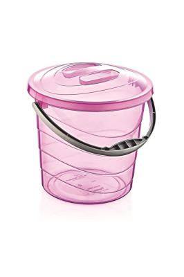 5 Litre Şeffaf Plastik Kapaklı Temizlik Kovası - 1354